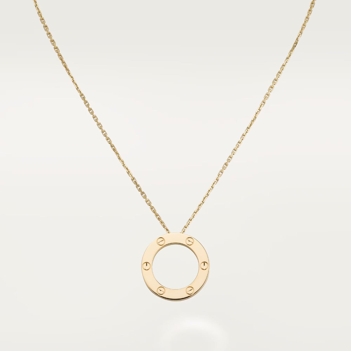 18K gold plated screw necklace worn model Saudi Arabia Jewelique