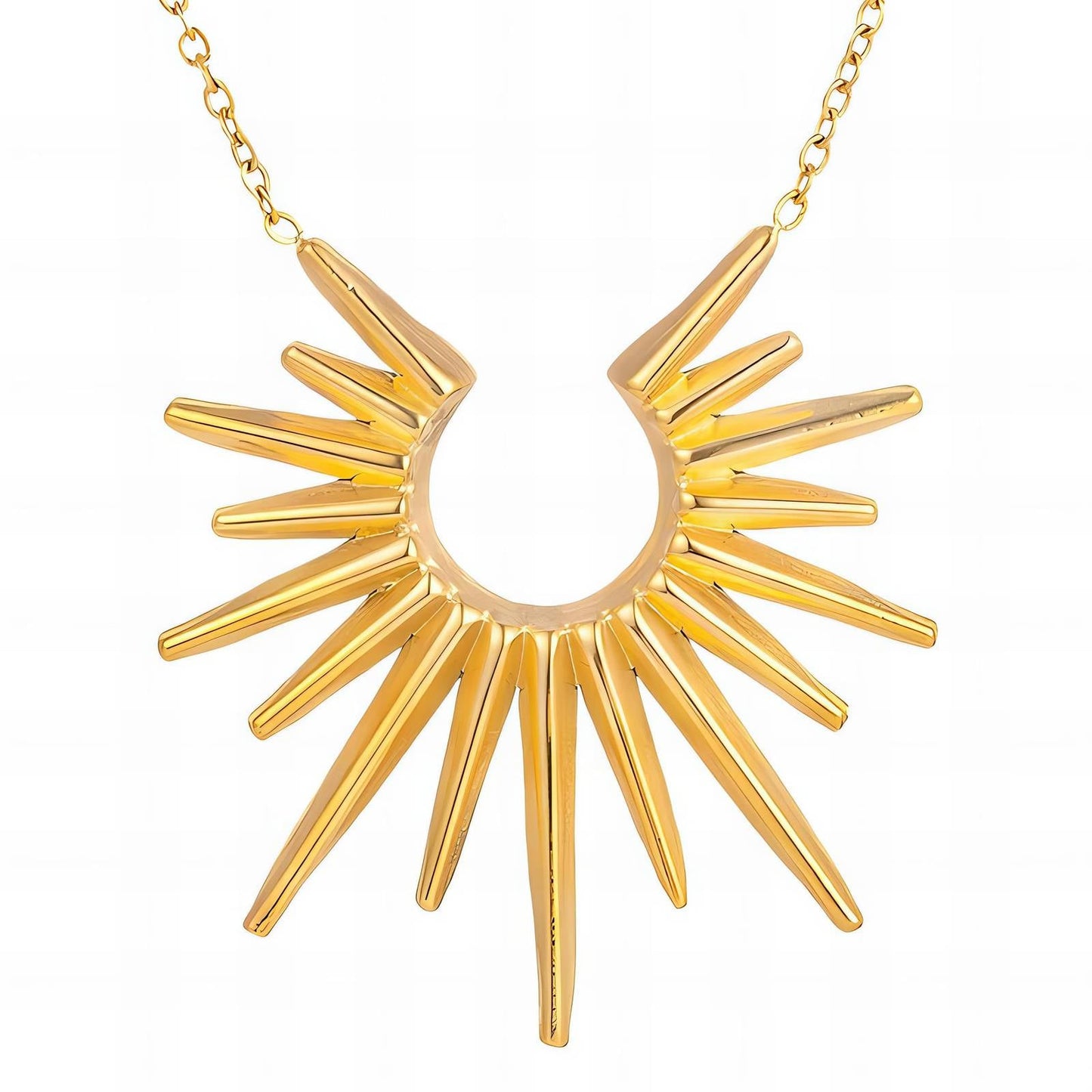 18K gold plated sun necklace gold stainless steel Saudi Arabia Jewelique