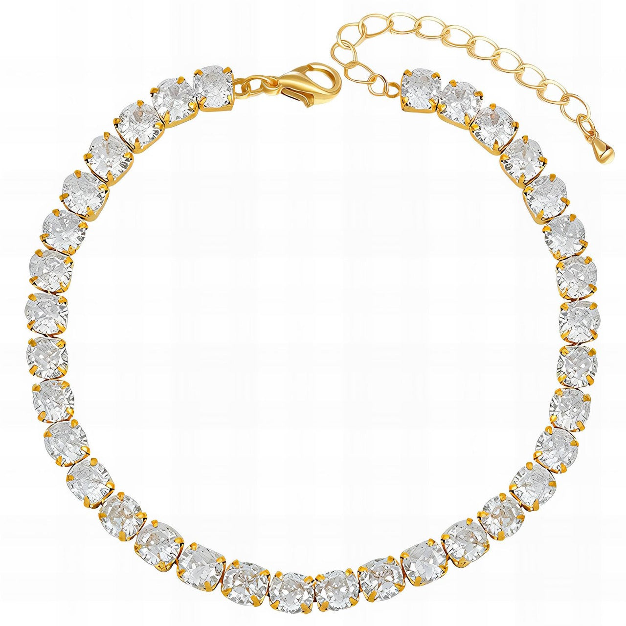 18K gold plated tennis bracelet zirconia stones gold Saudi Arabia Jewelique