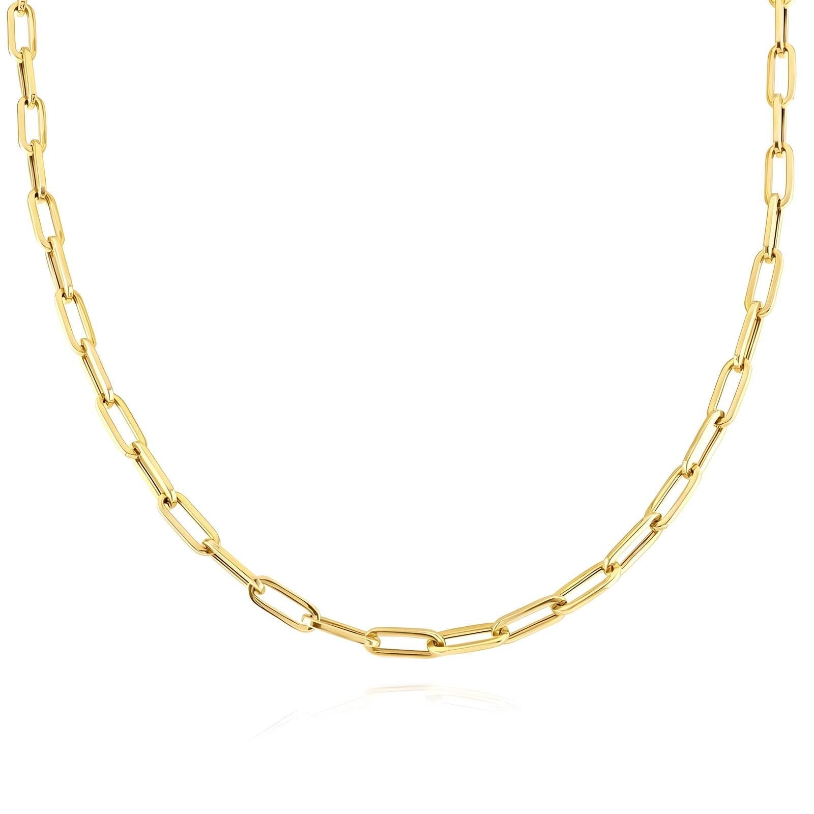 18K gold plated chain necklace gold stainless steel Saudi Arabia Jewelique