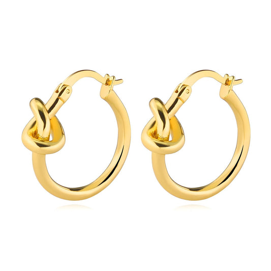18K gold plated knot earrings gold stainless steel Saudi Arabia Jewelique