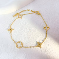 18K gold plated L7 bracelet gold stainless steel Saudi Arabia Jewelique