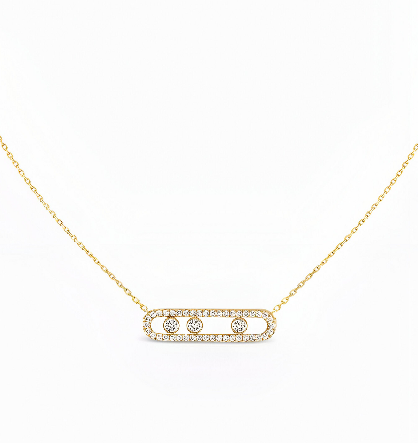 18K gold plated Messika necklace gold stainless steel Saudi Arabia Jewelique