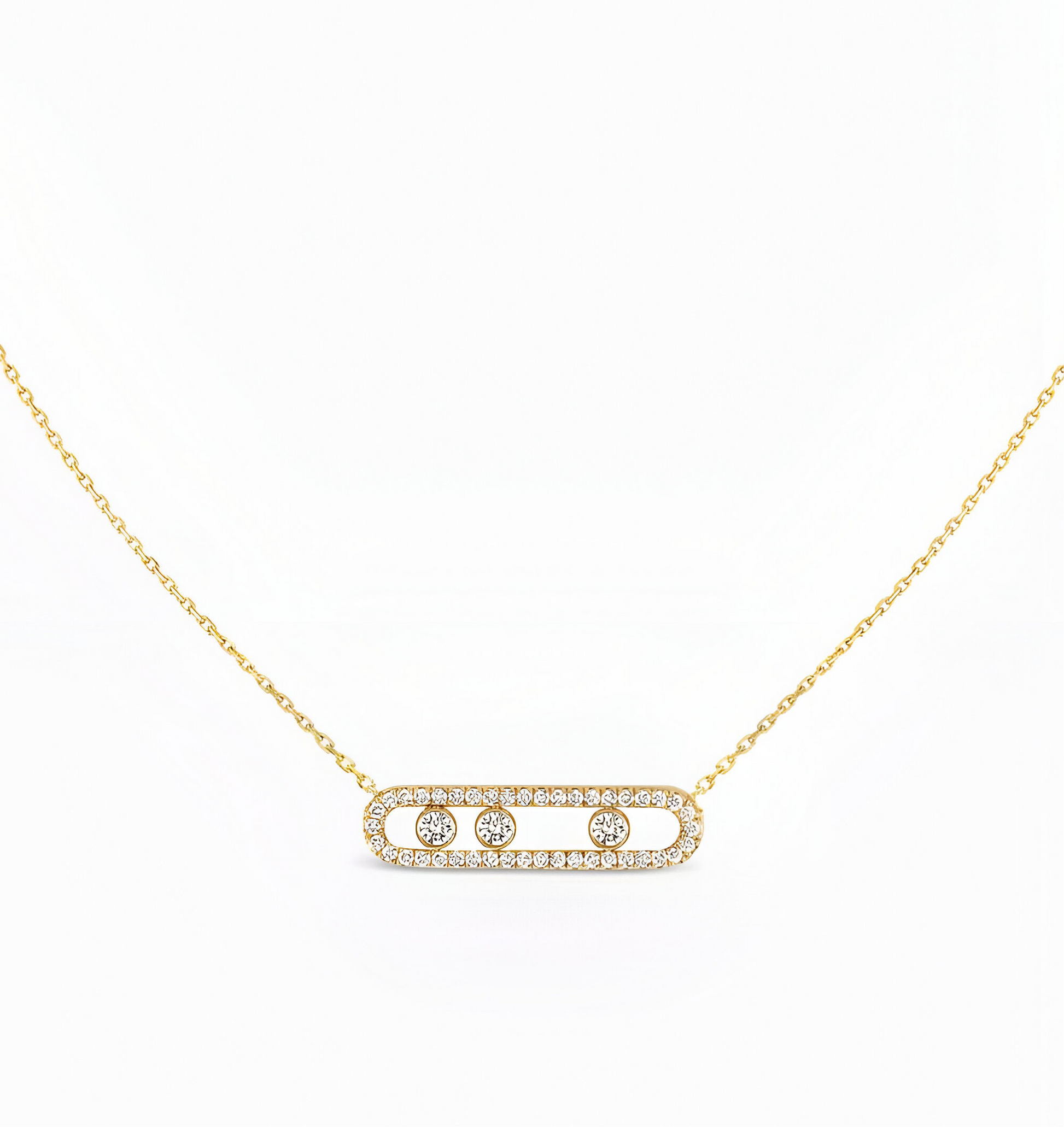 18K gold plated Messika necklace gold stainless steel Saudi Arabia Jewelique
