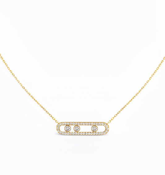 18K gold plated Messika necklace gold stainless steel Saudi Arabia Jewelique