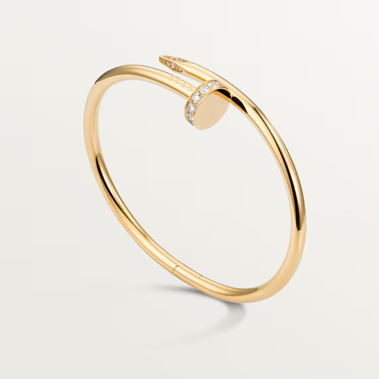 18K gold plated nail bangle silver without stones Saudi Arabia Jewelique