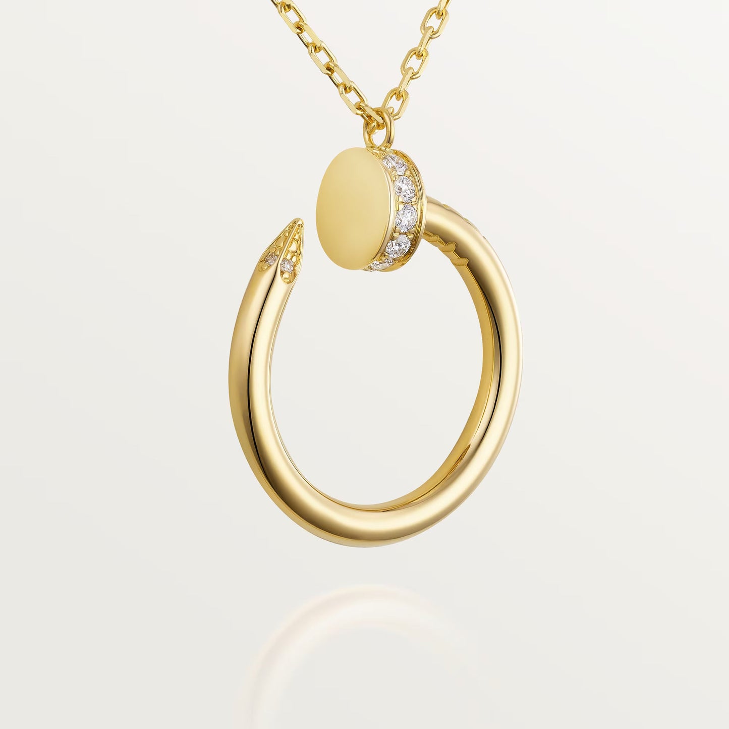 18K gold plated nail necklace gold with stones Saudi Arabia Jewelique