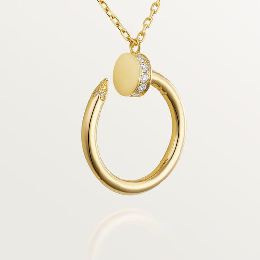 18K gold plated nail necklace gold with stones Saudi Arabia Jewelique