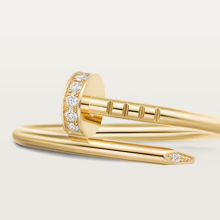 18K gold plated nail ring gold with stones Saudi Arabia Jewelique
