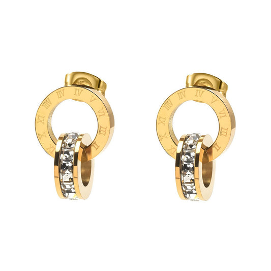 18K gold plated Romanian earrings gold stainless steel Saudi Arabia Jewelique