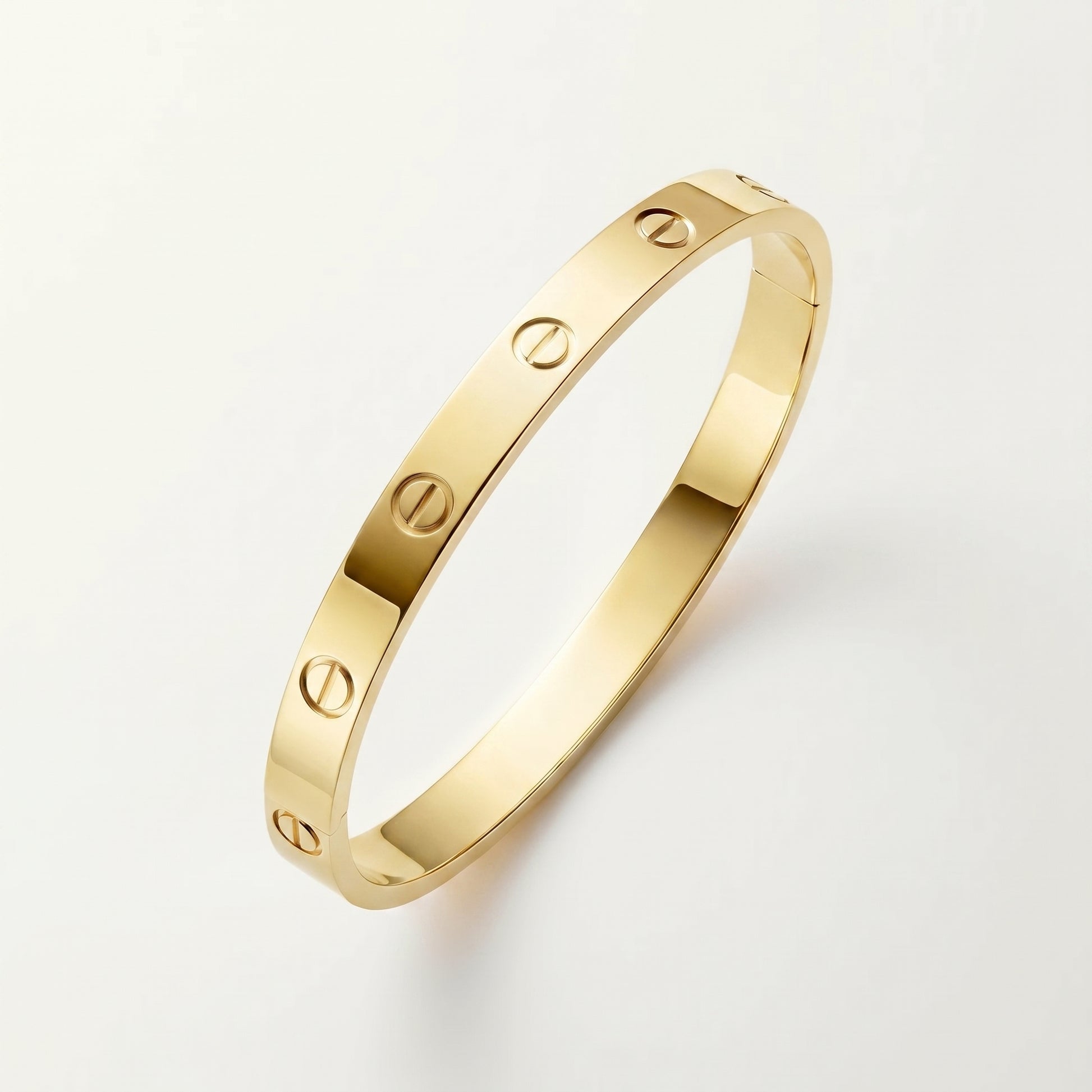 18K gold plated screw bangle gold stainless steel Saudi Arabia Jewelique