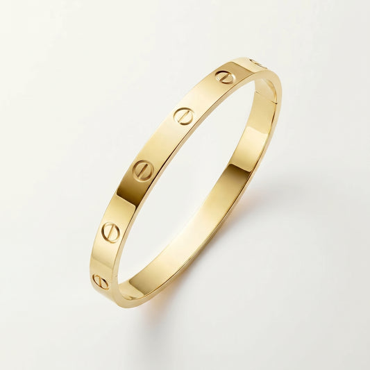 18K gold plated screw bangle gold stainless steel Saudi Arabia Jewelique