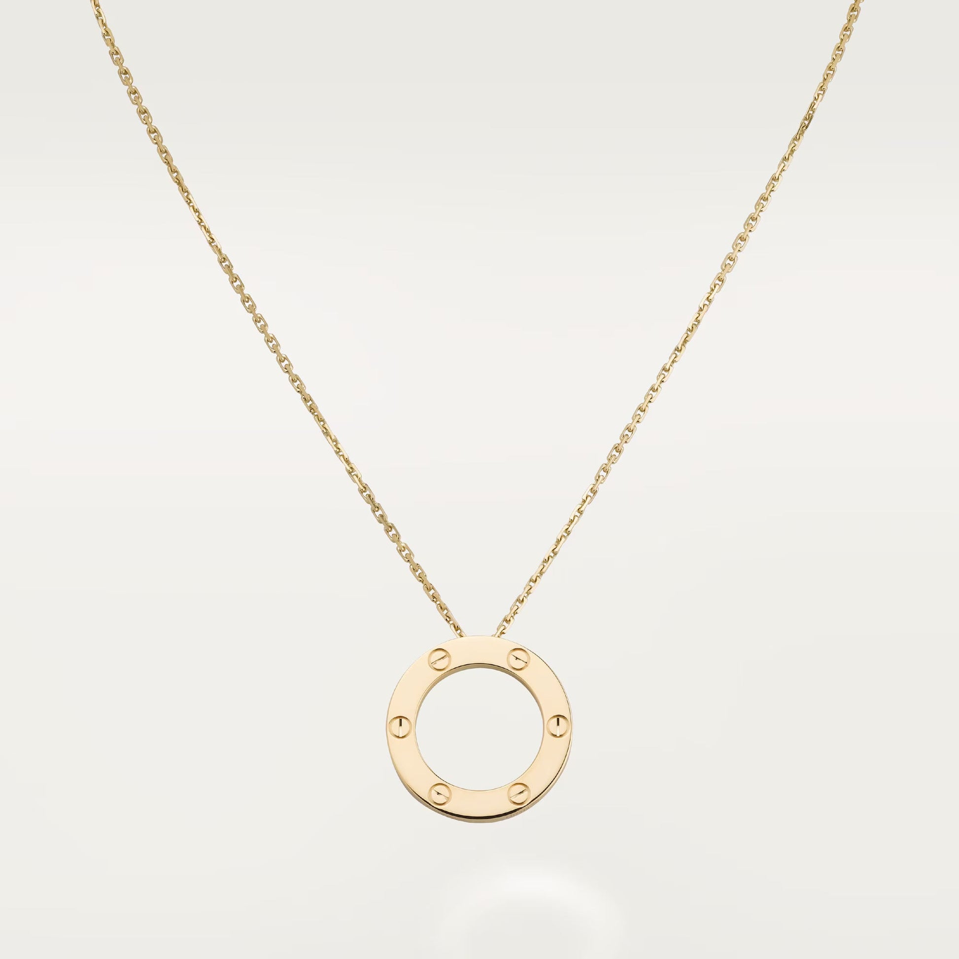 18K gold plated screw necklace worn model Saudi Arabia Jewelique