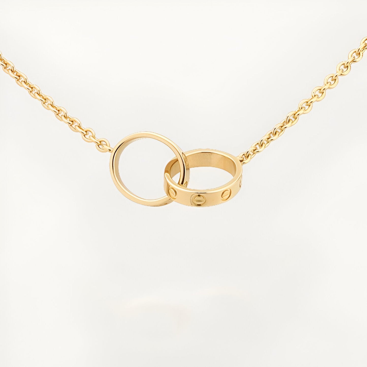 18K gold plated screw rings necklace gold Saudi Arabia Jewelique