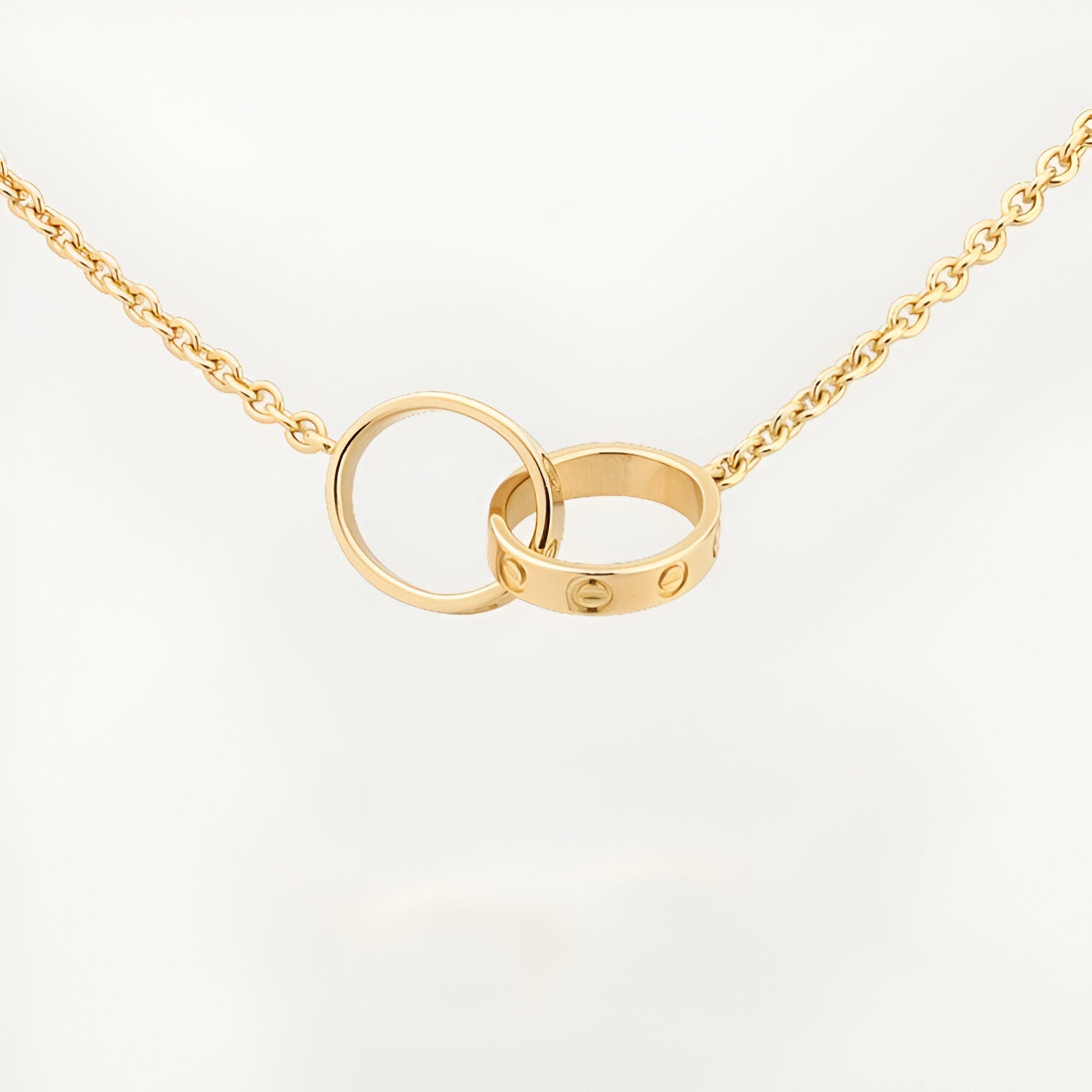 18K gold plated screw rings necklace gold Saudi Arabia Jewelique