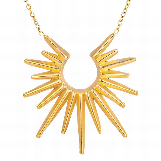 18K gold plated sun necklace gold stainless steel Saudi Arabia Jewelique