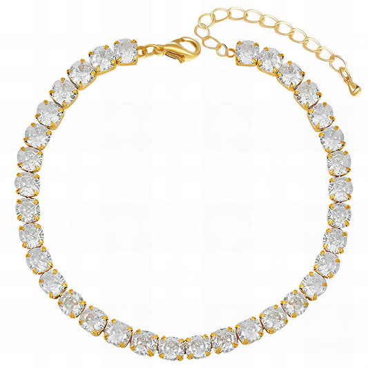 18K gold plated tennis bracelet zirconia stones gold Saudi Arabia Jewelique