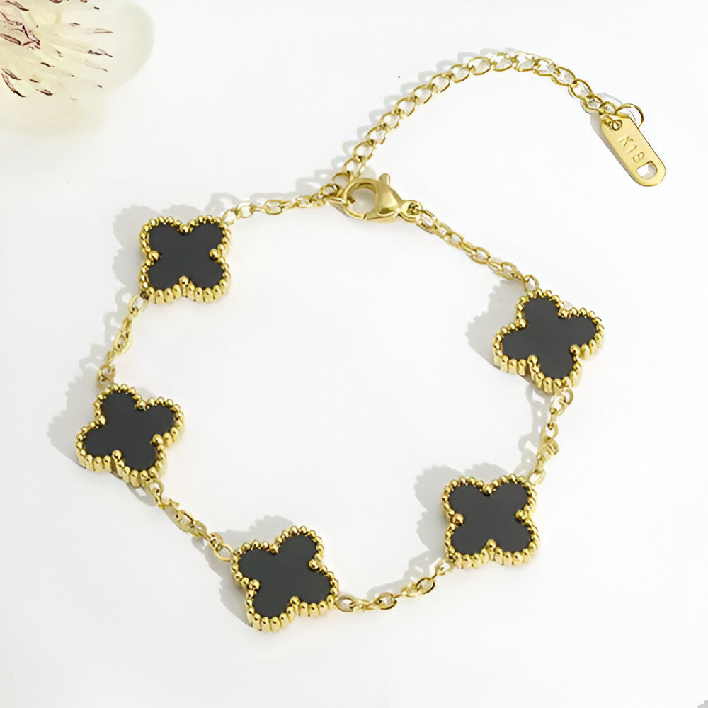 18K gold plated VC bracelet black variant Saudi Arabia Jewelique
