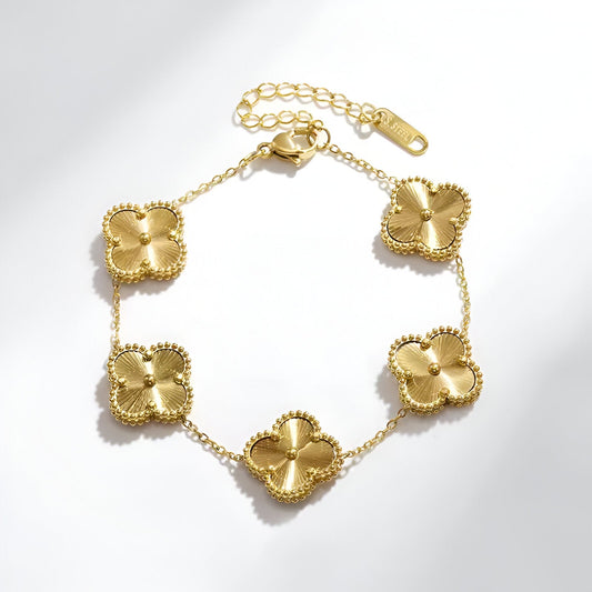 18K gold plated VC bracelet gold four leaf stainless steel Saudi Arabia Jewelique