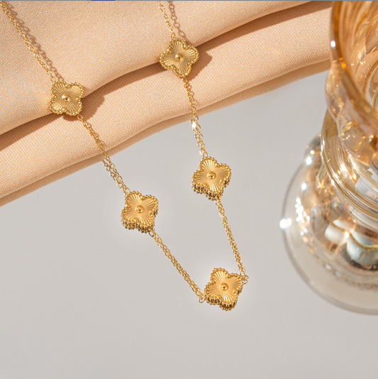 18K gold plated VC chain necklace white variant Saudi Arabia Jewelique