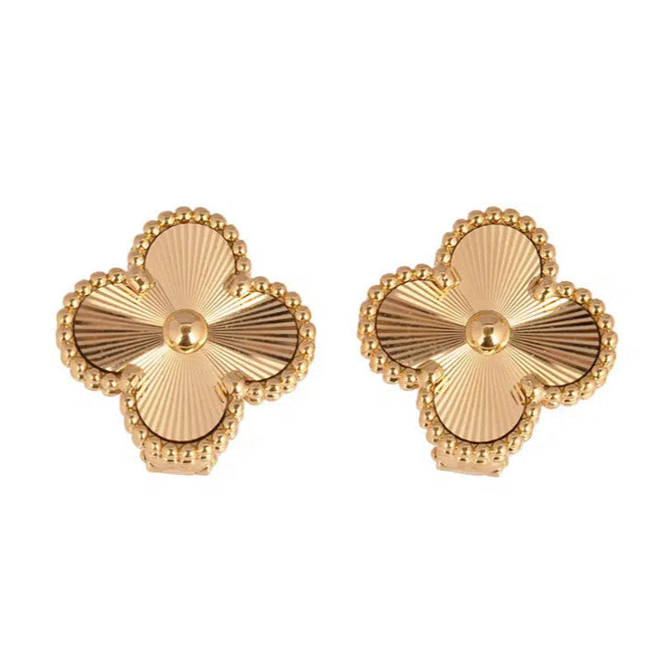 18K gold plated VC earrings five motif gold front Saudi Arabia Jewelique