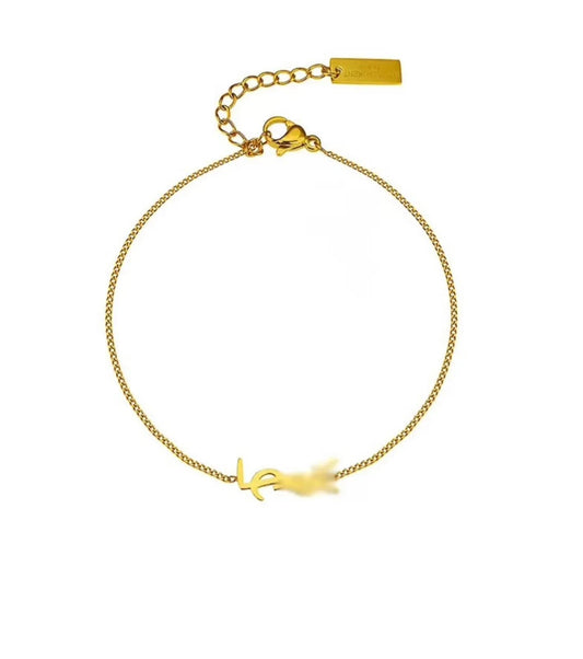 18K gold plated YSL bracelet gold adjustable stainless steel Saudi Arabia Jewelique